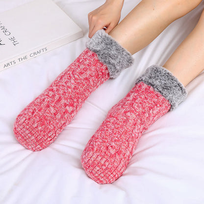 Plusock Plus Size Fleece-Socken mit Bündchen, Haussocken - Rosa - EU39-42(US6-8.5) - image 4