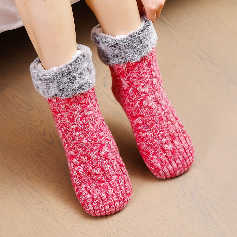 Plusock Plus Size Fleece-Socken mit Bündchen, Haussocken - image 5
