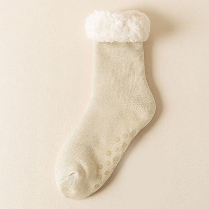 Plusock Plus Size Elastische einfarbige Haussocken - Khaki - EU39-43(US6-9) - image 10