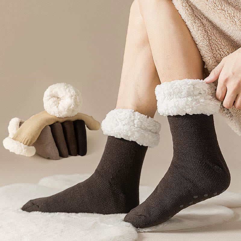 Plusock Plus Size Elastische einfarbige Haussocken - image 5