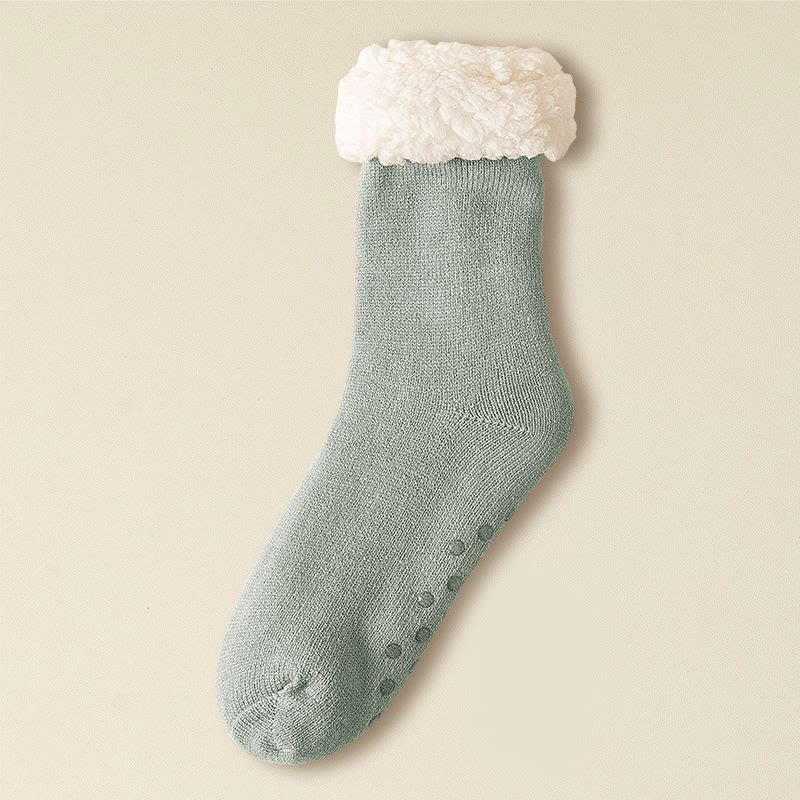 Plusock Plus Size Elastische einfarbige Haussocken - Hellgrau - EU39-43(US6-9) - image 8