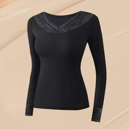 Plusock Base Layer Top mit Kamelienduft - Schwarz - XL - Spitze - image 6