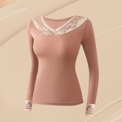 Plusock Base Layer Top mit Kamelienduft - Rosa - XL - Spitze - image 8