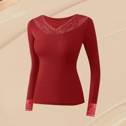 Plusock Base Layer Top mit Kamelienduft - Rot - XL - Spitze - image 9