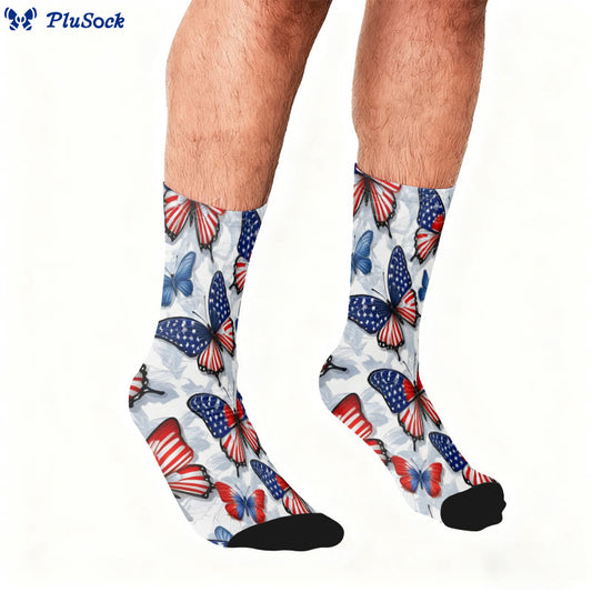 Schmetterlings-Socken mit amerikanischer Flagge - image 0