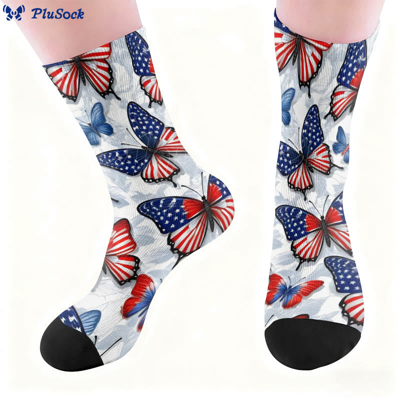 Schmetterlings-Socken mit amerikanischer Flagge - image 7