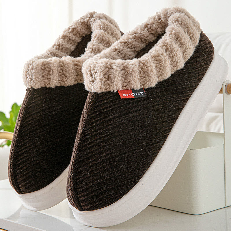 Plus-Size-Plüschpantoffeln - Kaffee - EU43-44 (US9-10) - image 7