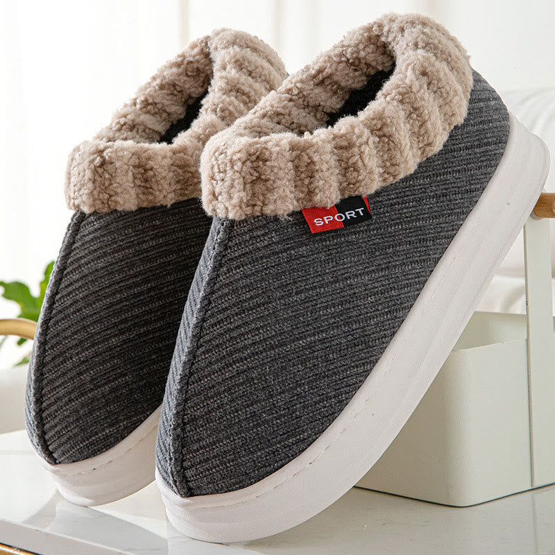 Plus-Size-Plüschpantoffeln - Grau - EU43-44 (US9-10) - image 8