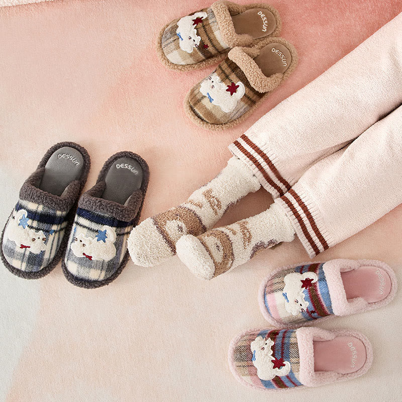 Plusock Hausschuhe in Übergröße mit niedlicher Katze - image 0