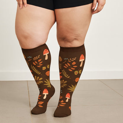 Herbst-Kompressionssocken mit Igelmotiv in Übergröße (3 Paar) - image 1