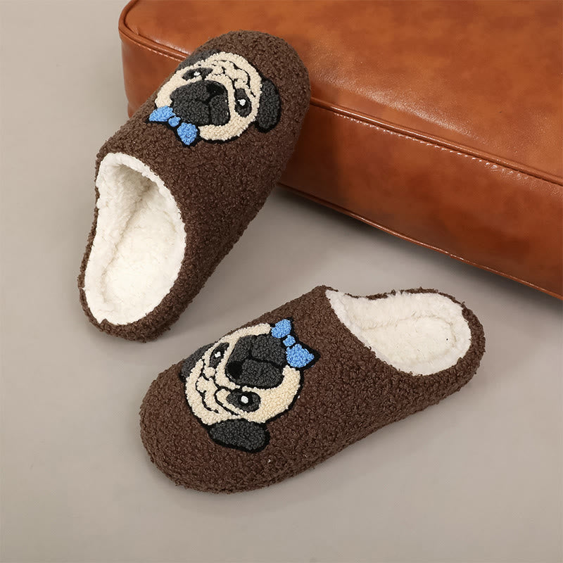 Niedliche Mops-Hausschuhe in Übergröße - Braun - EU44-45 (US10-11) - image 2