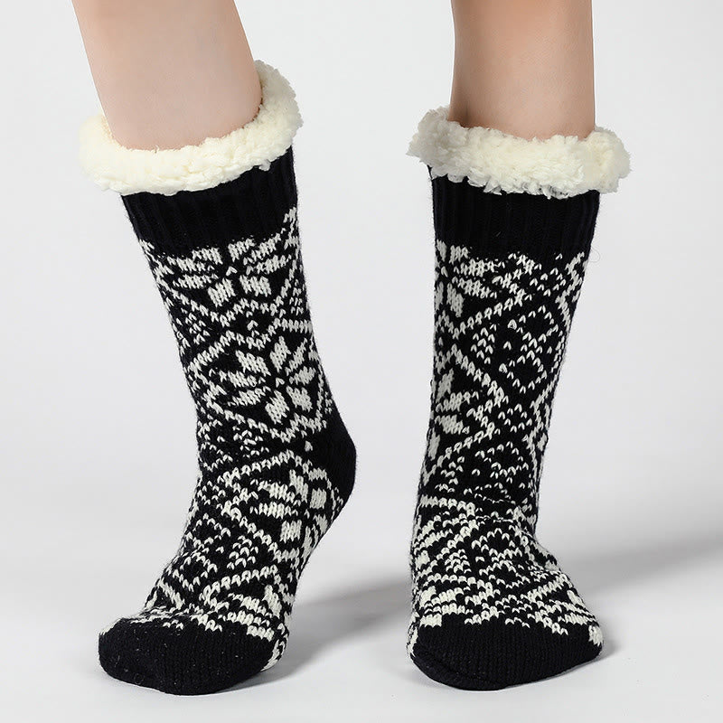 Weihnachts-Haussocken mit Schneeflockenmotiv - Schwarz - EU37-40 (US4-7) - image 3