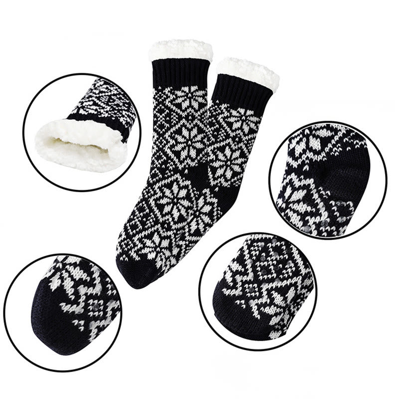 Weihnachts-Haussocken mit Schneeflockenmotiv - image 5