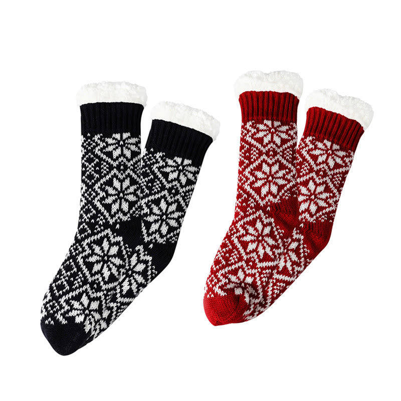 Weihnachts-Haussocken mit Schneeflockenmotiv - image 6