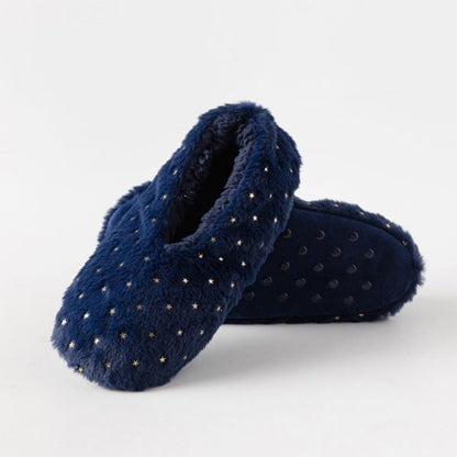 Hausschuhe mit Punktmuster in Übergröße - Marineblau - EU41-43 (US7,5-9) - image 12