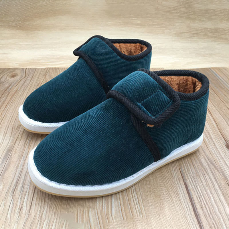 Plus-Size-Hausschuhe mit Klettverschluss und Wärmespeicherung - Dunkelgrün - EU42(US7.5) - image 6