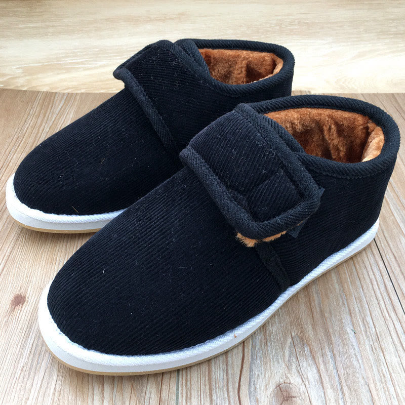 Plus-Size-Hausschuhe mit Klettverschluss und Wärmespeicherung - Schwarz - EU42(US7.5) - image 1