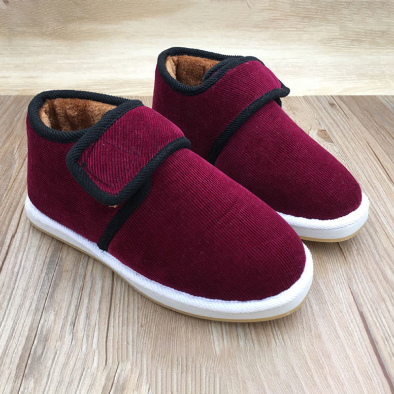 Plus-Size-Hausschuhe mit Klettverschluss und Wärmespeicherung - Wein - EU42(US7.5) - image 5