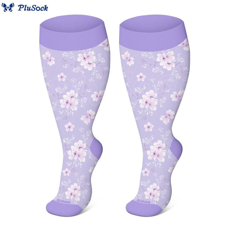 Plusock Plus Size Harmonious Flowers Kompressionsstrümpfe - image 2