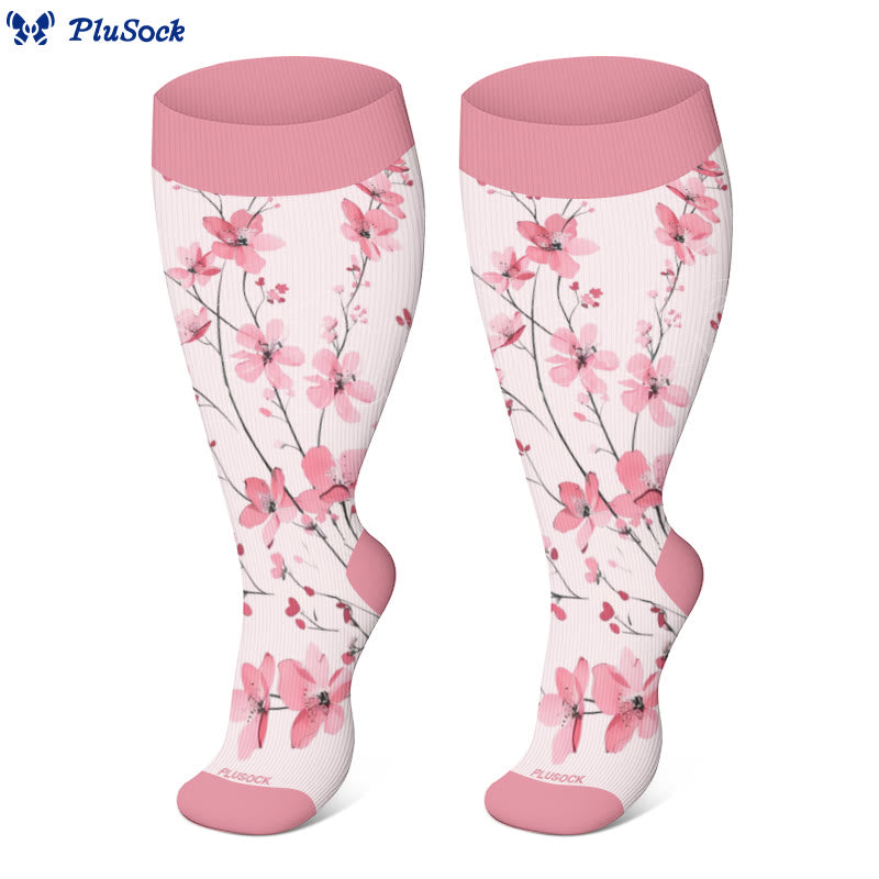 Plusock Plus Size Harmonious Flowers Kompressionsstrümpfe - image 3