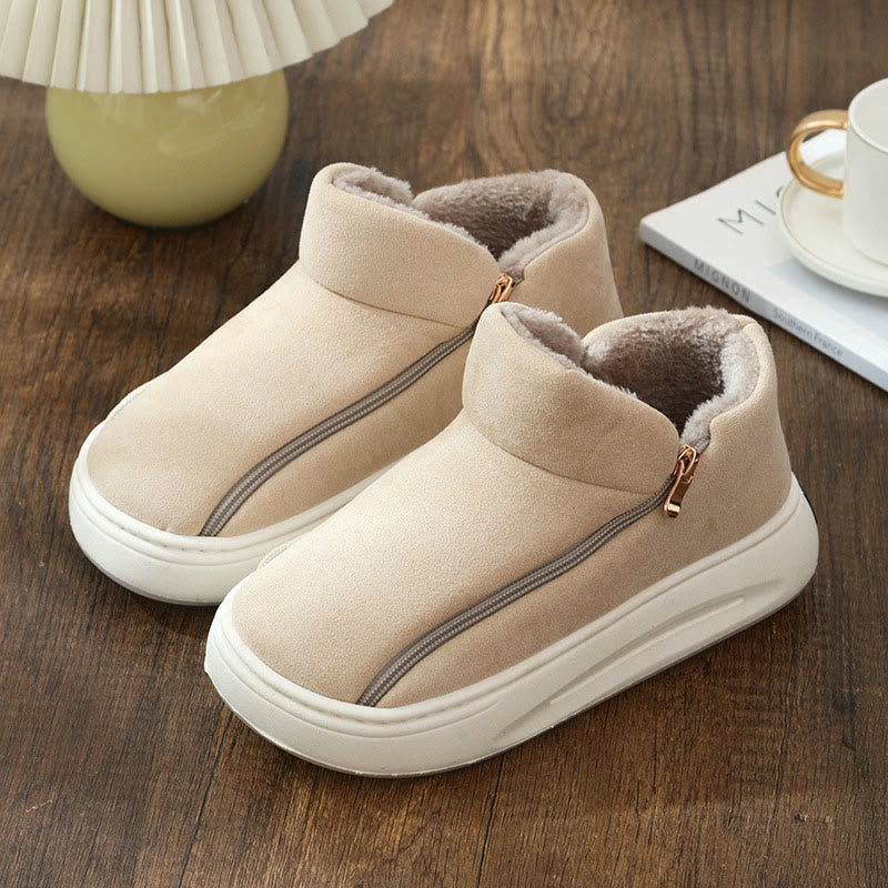 Hausschuhe mit Reißverschluss in Übergröße, weit geschnitten - Beige - EU42-43 (US7-7,5) - image 11