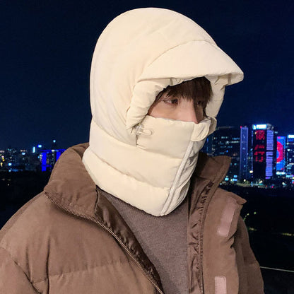 Winterlicher Fleece-gefütterter Kapuzenschal - Weiß - One Size - image 5