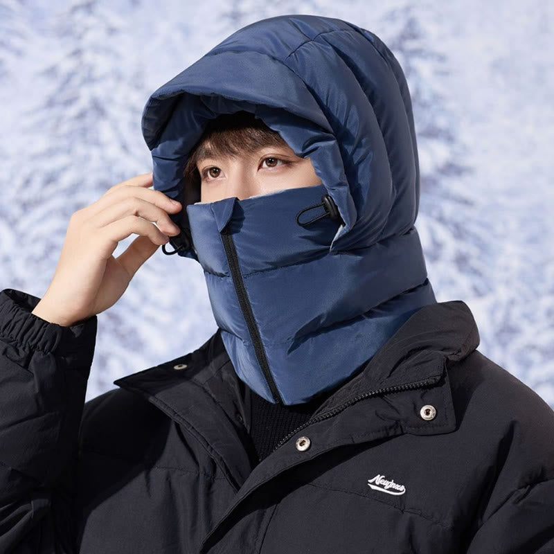 Winterlicher Fleece-gefütterter Kapuzenschal - Marineblau - One Size - image 7