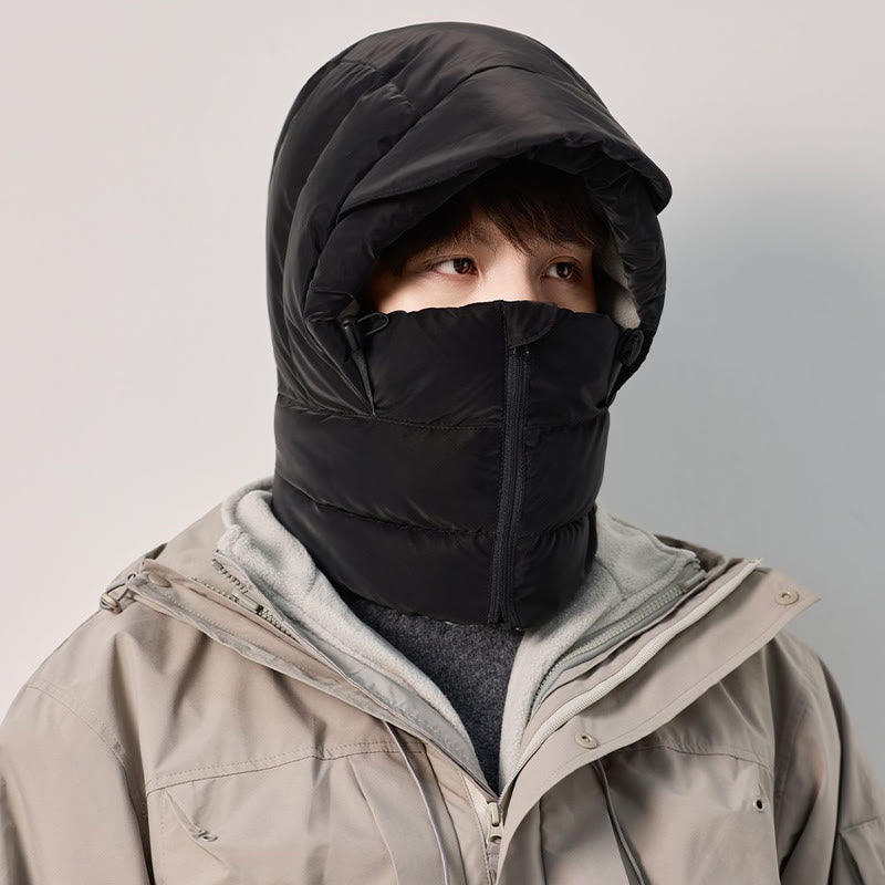 Winterlicher Fleece-gefütterter Kapuzenschal - Schwarz - One Size - image 3