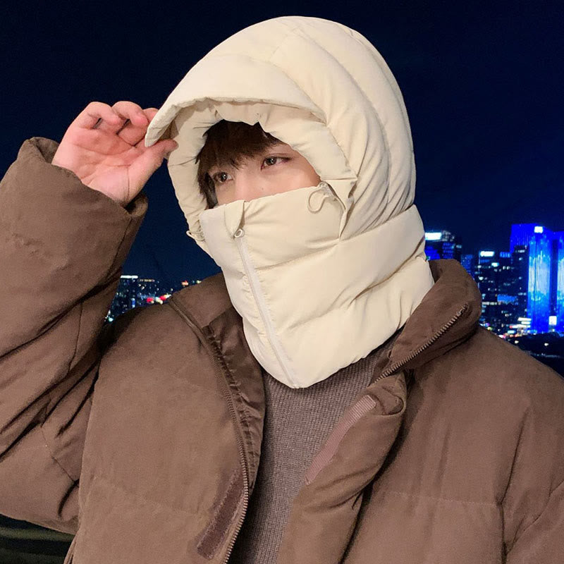 Winterlicher Fleece-gefütterter Kapuzenschal - image 0