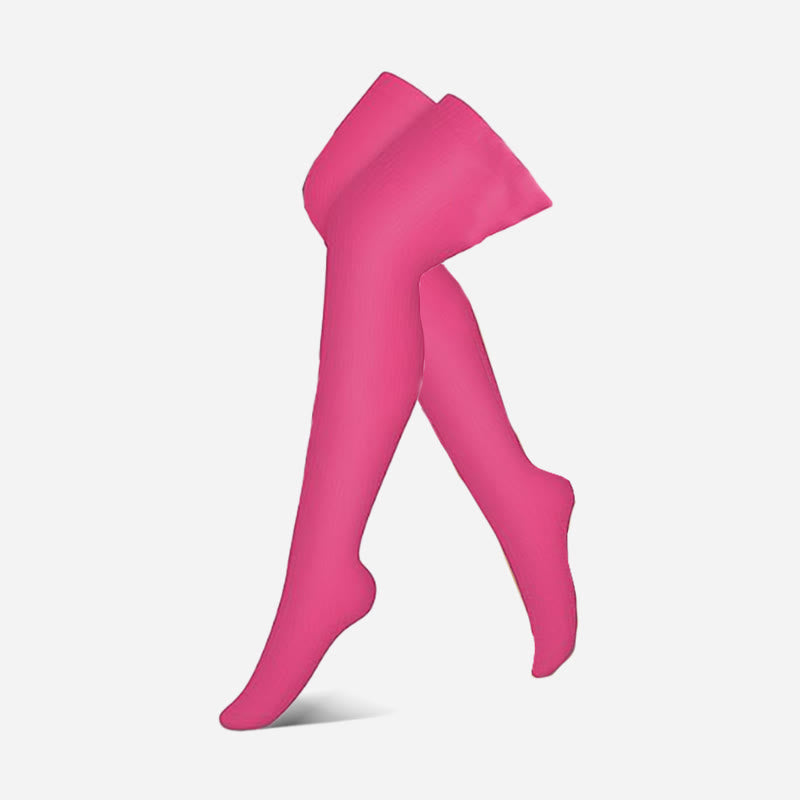 Oberschenkelhohe Kompressionsstrümpfe der Rosa Dots Serie (3 Paar) - Fuchsia - S/M - image 1