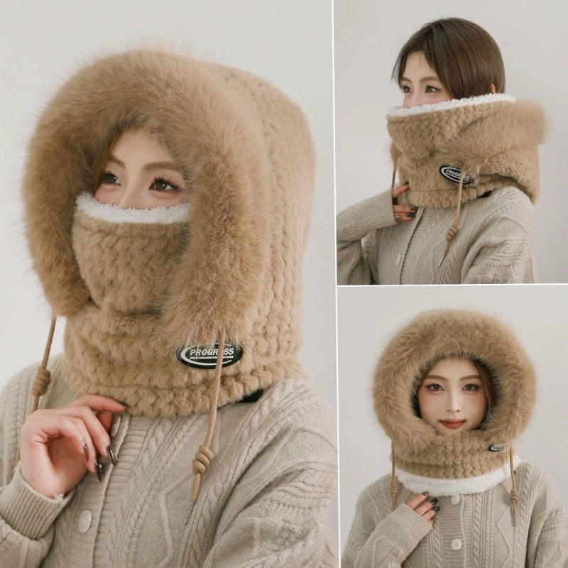 Winterschutzschal mit Kapuze - Khaki - Einheitsgröße - image 1
