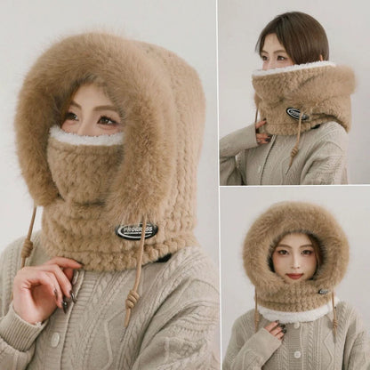 Winterschutzschal mit Kapuze - Khaki - Einheitsgröße - image 1
