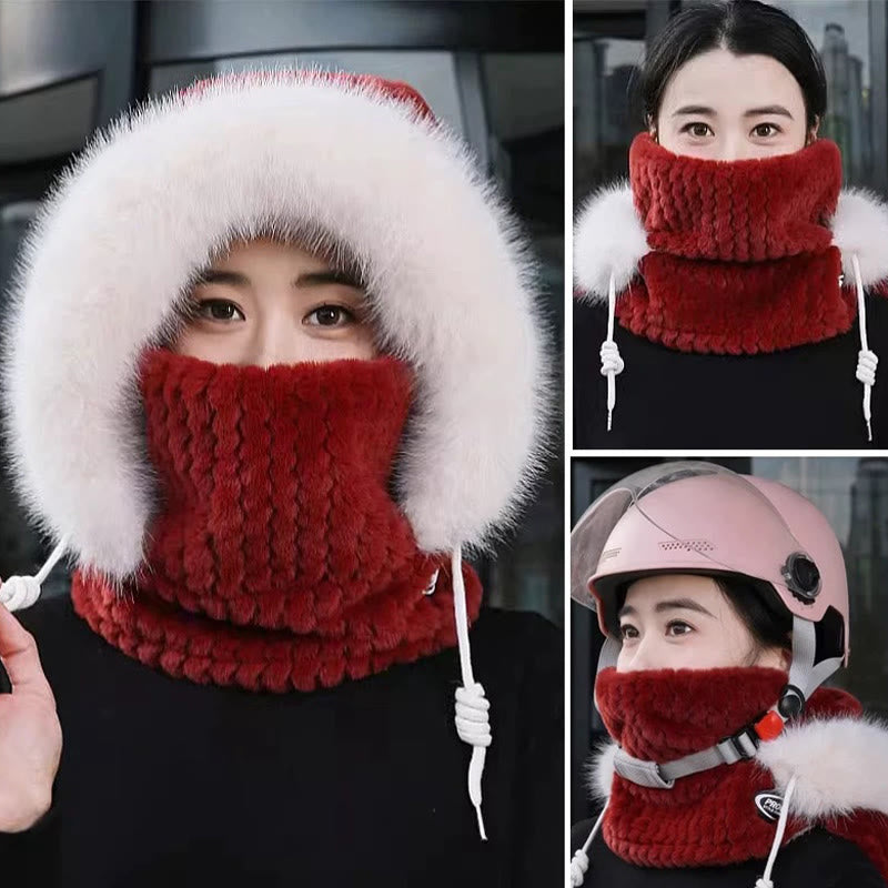 Winterschutzschal mit Kapuze - Rot - Einheitsgröße - image 5