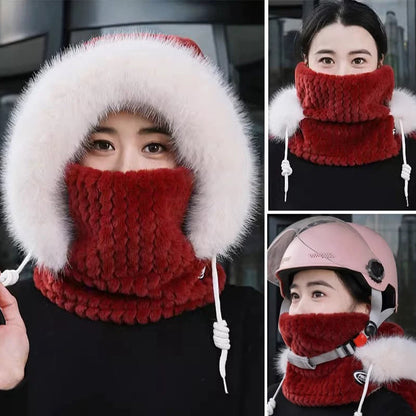 Winterschutzschal mit Kapuze - Rot - Einheitsgröße - image 5