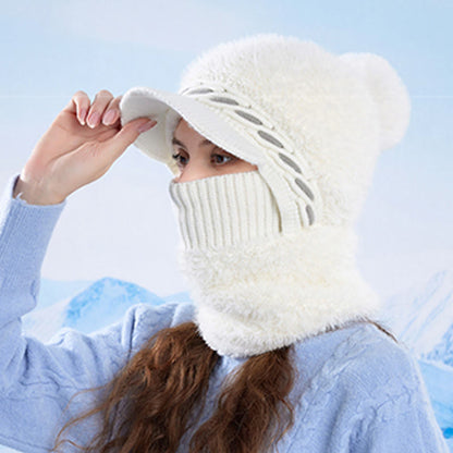 Warme Fleece-Trappermütze mit Kapuze und Schal - image 11