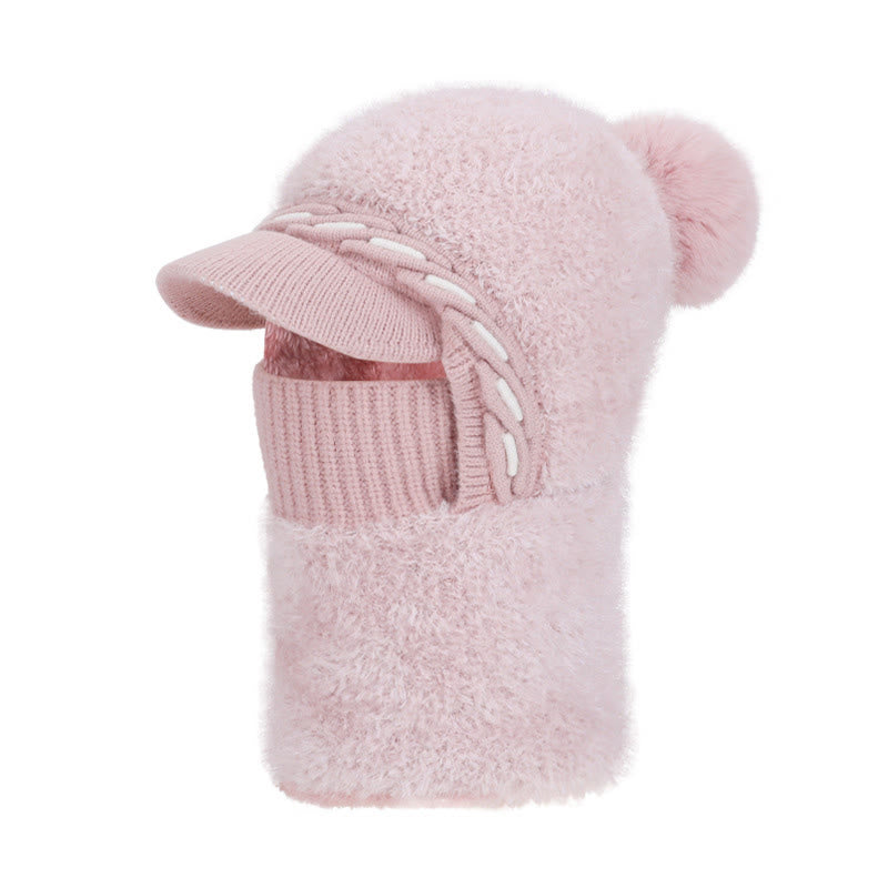 Warme Fleece-Trappermütze mit Kapuze und Schal - Rosa - Einheitsgröße - image 15