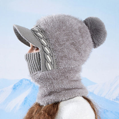 Warme Fleece-Trappermütze mit Kapuze und Schal - image 6