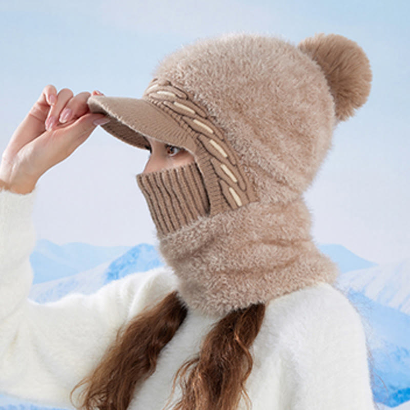 Warme Fleece-Trappermütze mit Kapuze und Schal - image 8