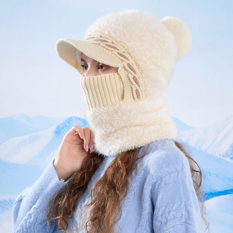 Warme Fleece-Trappermütze mit Kapuze und Schal - image 1