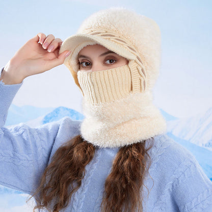 Warme Fleece-Trappermütze mit Kapuze und Schal - image 5