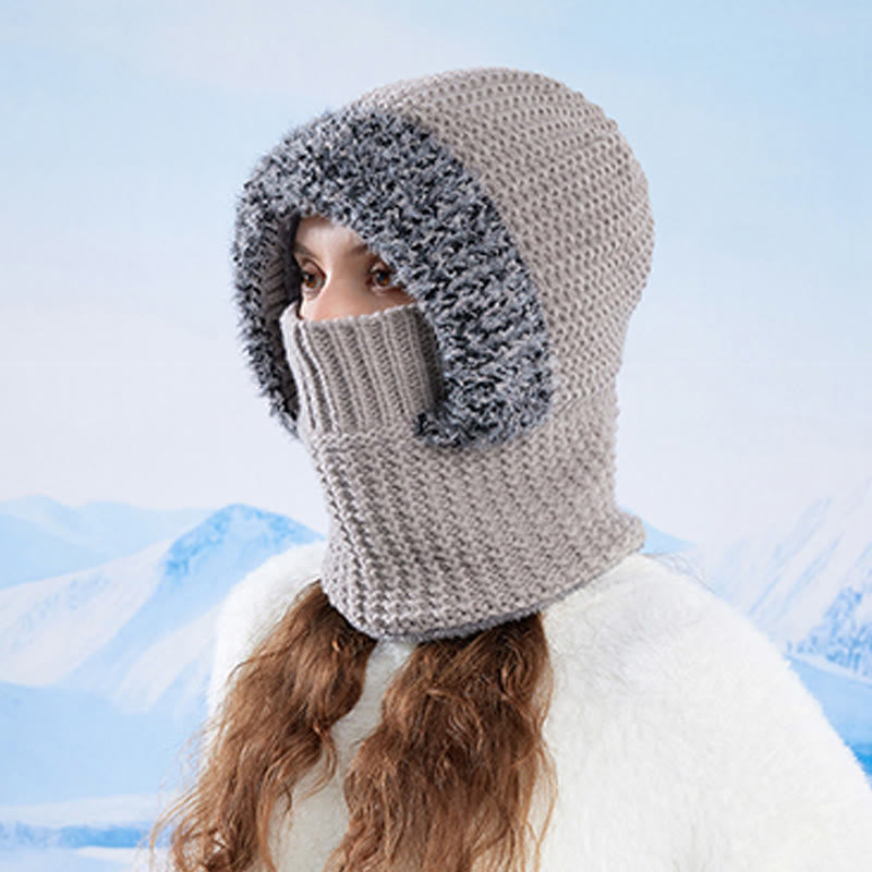 Stehende Gesichtsmaske mit Kapuze, Schal - image 4