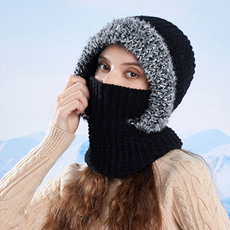 Stehende Gesichtsmaske mit Kapuze, Schal - image 8