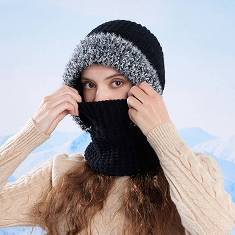 Stehende Gesichtsmaske mit Kapuze, Schal - image 9