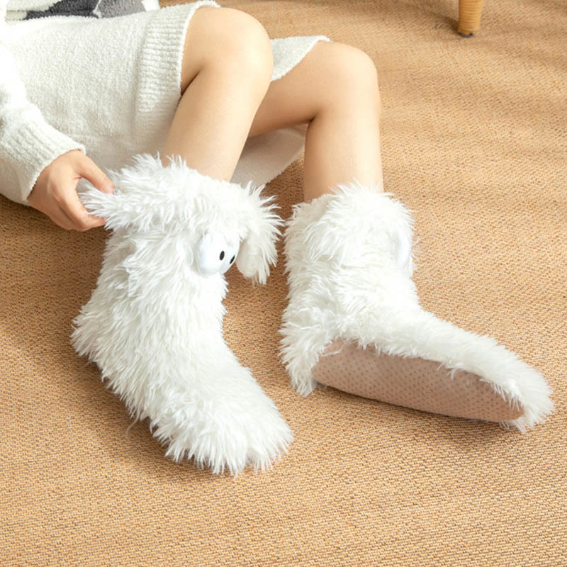Plus Size Flauschige Monster-Haussocken - image 11