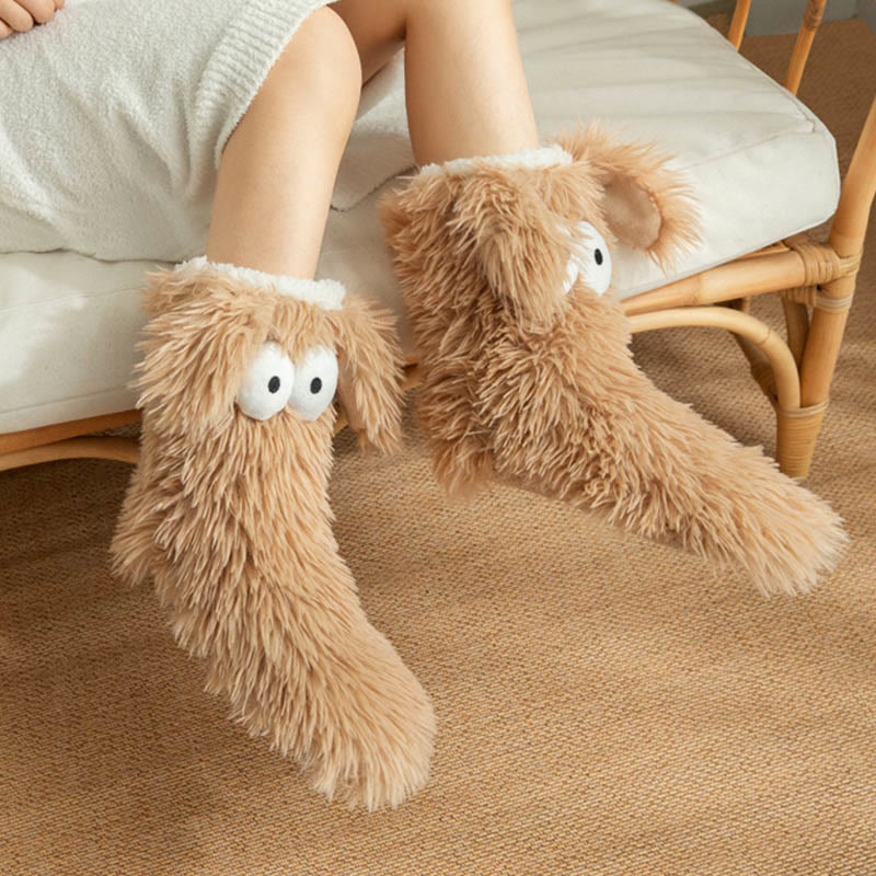 Plus Size Flauschige Monster-Haussocken - image 3