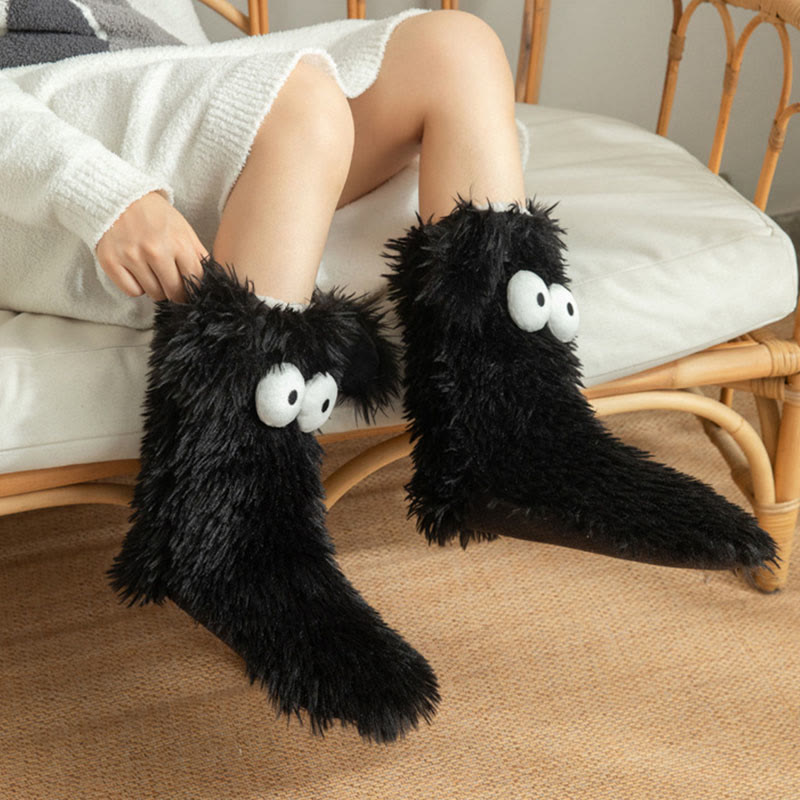 Plus Size Flauschige Monster-Haussocken - image 2