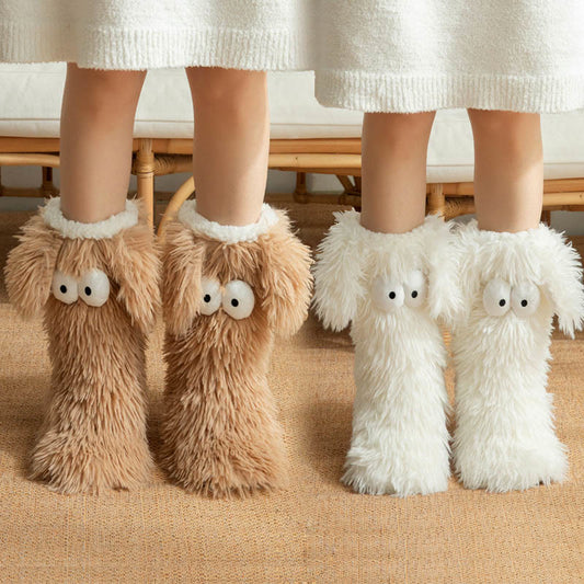 Plus Size Flauschige Monster-Haussocken - image 0