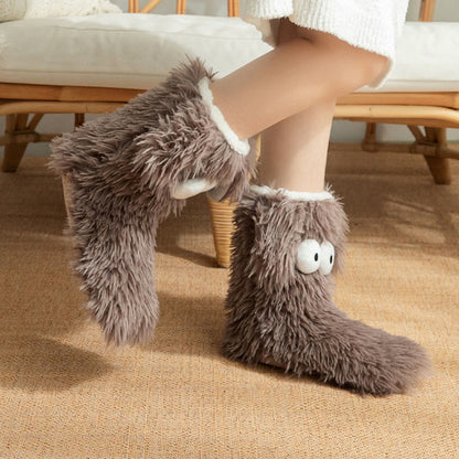 Plus Size Flauschige Monster-Haussocken - image 9