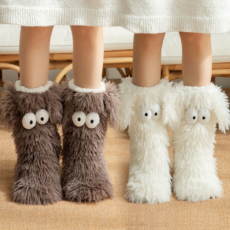 Plus Size Flauschige Monster-Haussocken - image 6