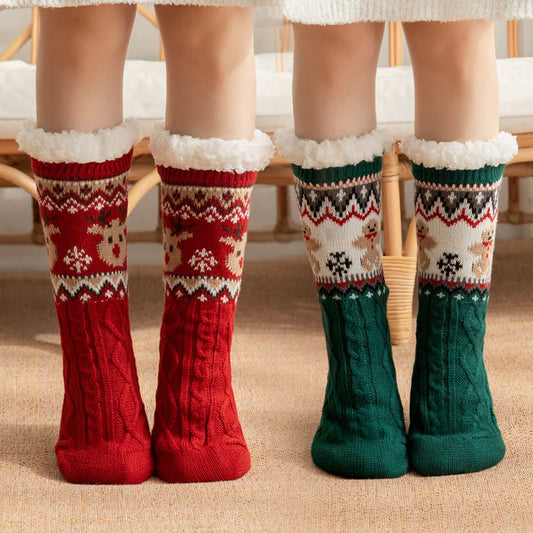 Weihnachtshausschuhe mit Rentier- und Weihnachtsmannmotiv in Übergröße - image 0